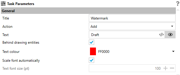 Watermark Task Parameters